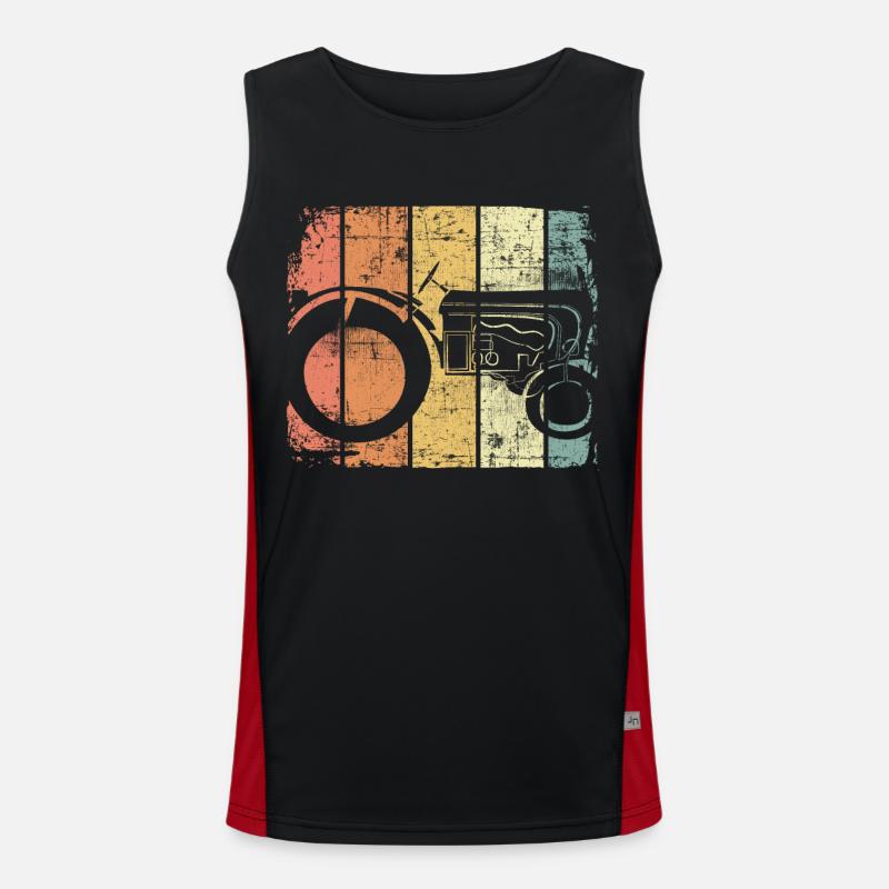 Landwirt Traktor Oldtimer Funktionelles Kontrast-Tank Top für Männer 