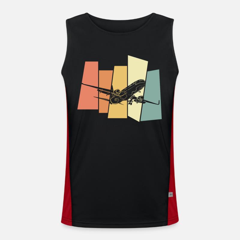 Pilot Flugzeug Funktionelles Kontrast-Tank Top für Männer 