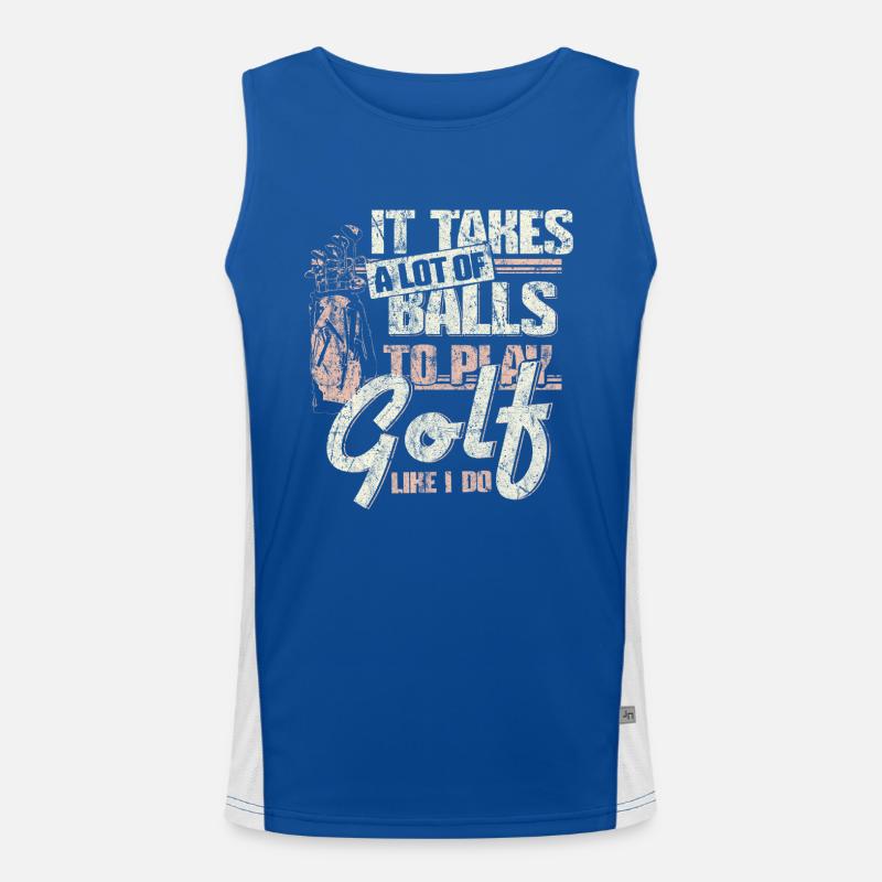 Golf Golfer Sport Gift Idea Men's Functional Contrast Tank Top 