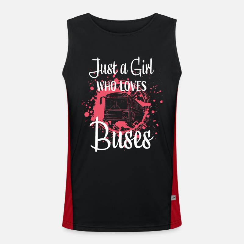 Bus Mrs. Bus driver - Men's Functional Contrast Tank Top  - black/red