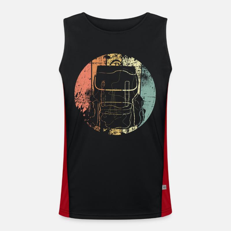 Backpacker Trips - Men's Functional Contrast Tank Top  - black/red