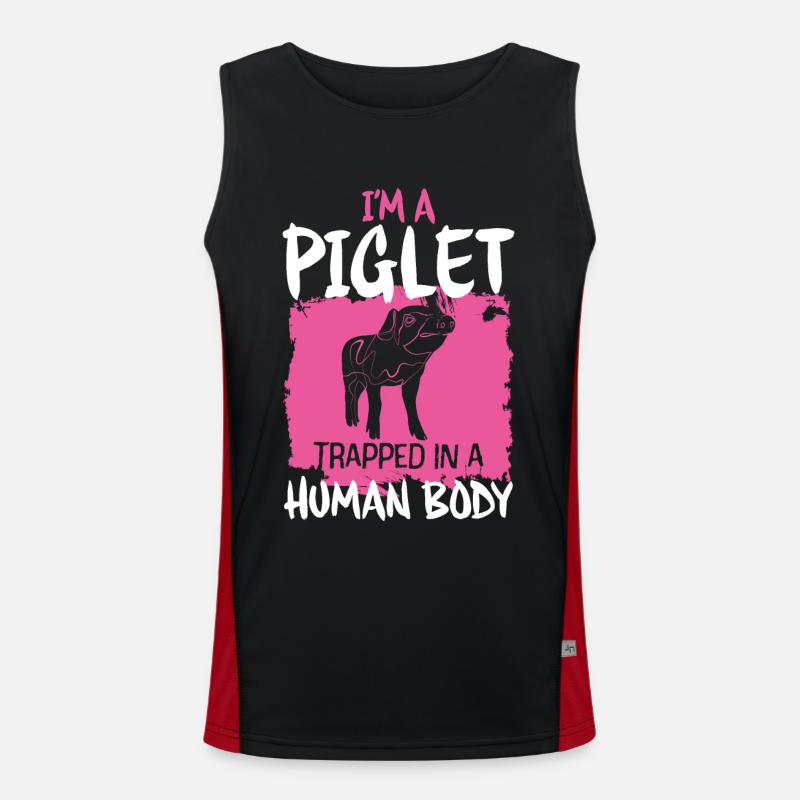 Piglet Pig Men's Functional Contrast Tank Top 