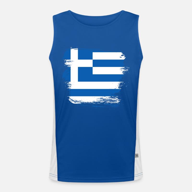 Grèce Drapeau Débardeur respirant contrasté Homme 