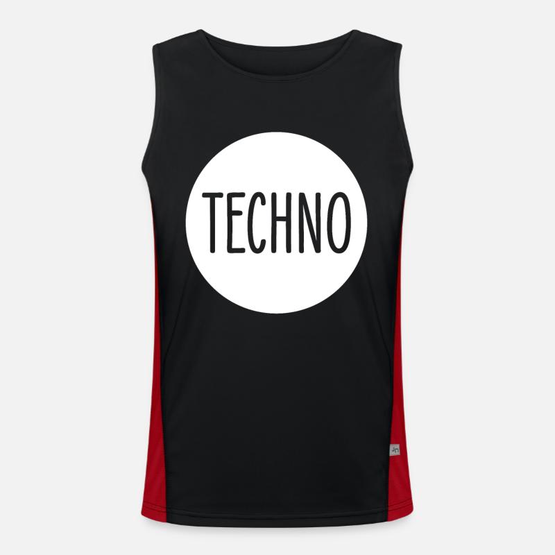 Techno - Men's Functional Contrast Tank Top  - black/red