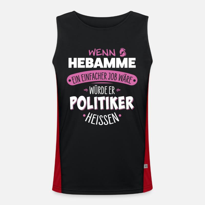 Hebamme Funktionelles Kontrast-Tank Top für Männer 