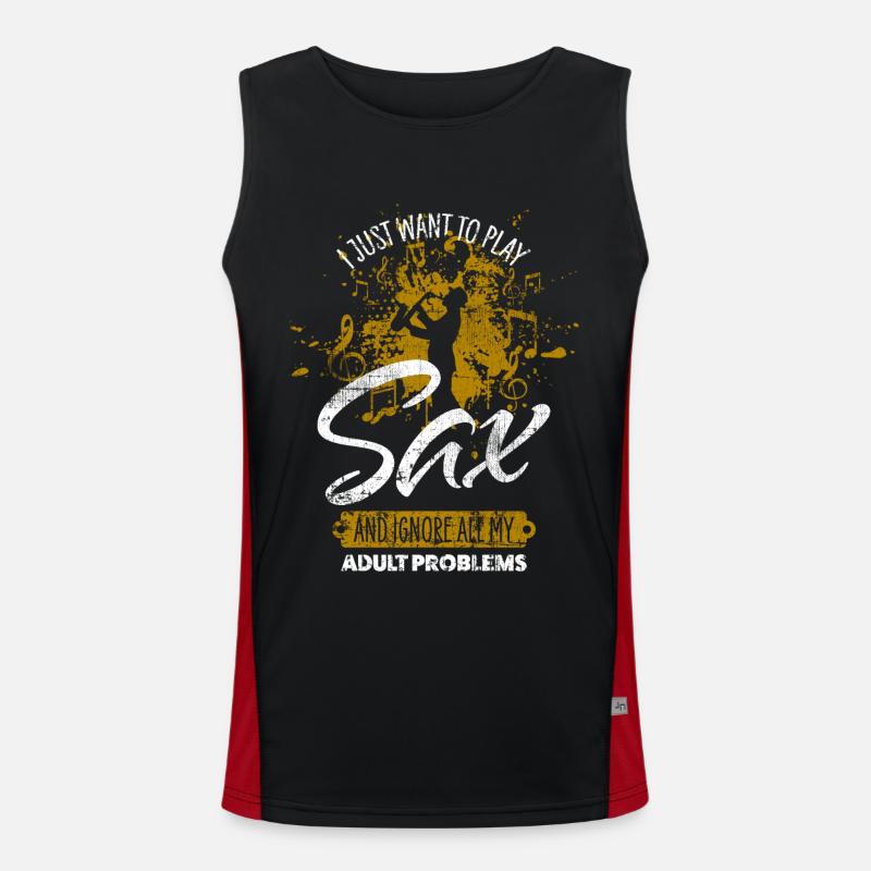 Saxofon Funktionelles Kontrast-Tank Top für Männer 
