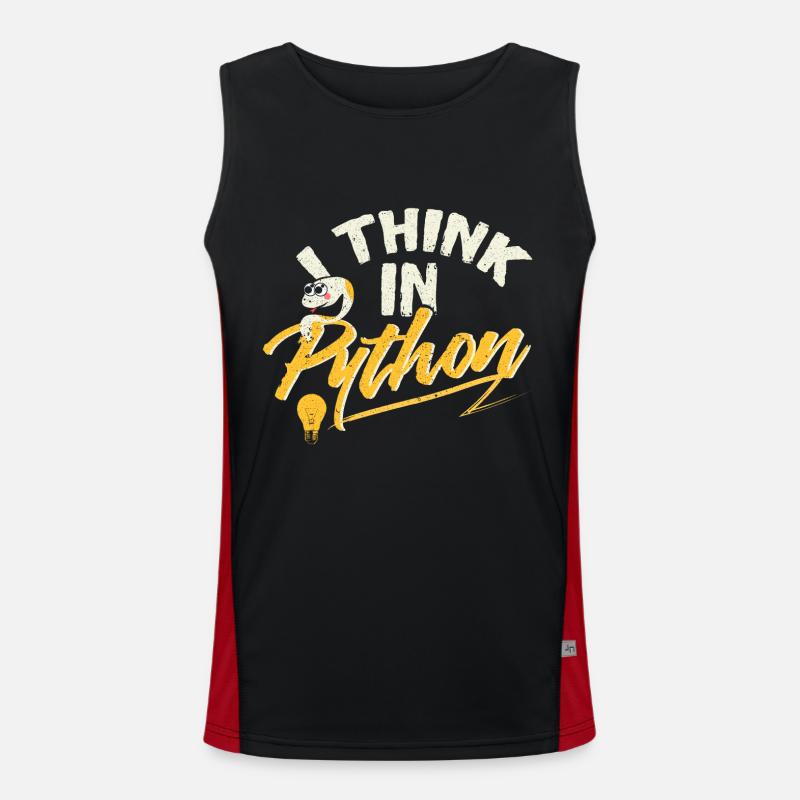 Python Programmierer - Men's Functional Contrast Tank Top  - black/red