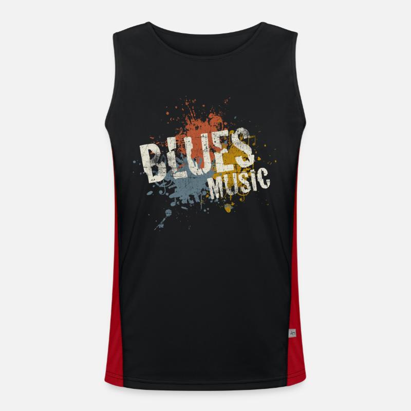 Blues Funktionelles Kontrast-Tank Top für Männer 
