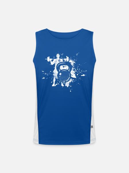Weight training - Men's Functional Contrast Tank Top  - royal/white - Front
