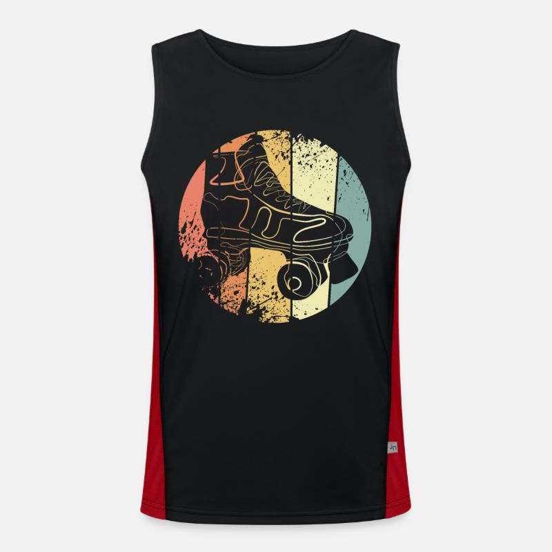 Roller skate retro roller skating - Men's Functional Contrast Tank Top  - black/red