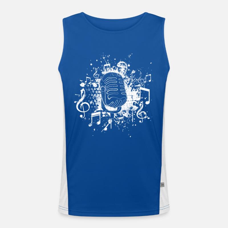Singen Mikrofon Funktionelles Kontrast-Tank Top für Männer 