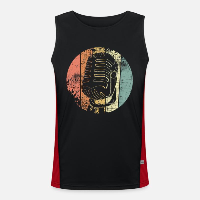 Microphone retro Men's Functional Contrast Tank Top 