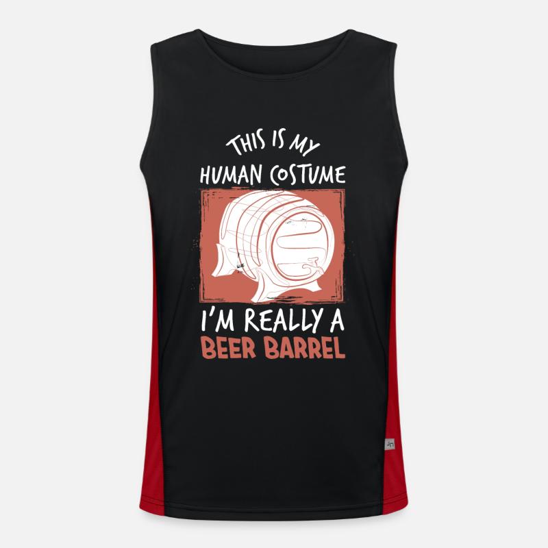 Bierfass Kostüm Bier Funktionelles Kontrast-Tank Top für Männer 