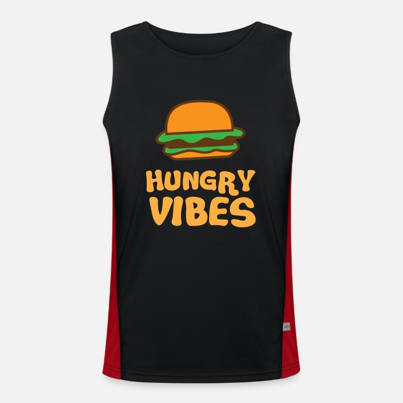 Hungrige Stimmung mit süßem Hamburger Funktionelles Kontrast-Tank Top für Männer 