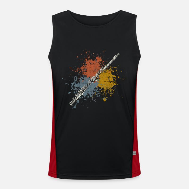 Querflöte retro Funktionelles Kontrast-Tank Top für Männer 