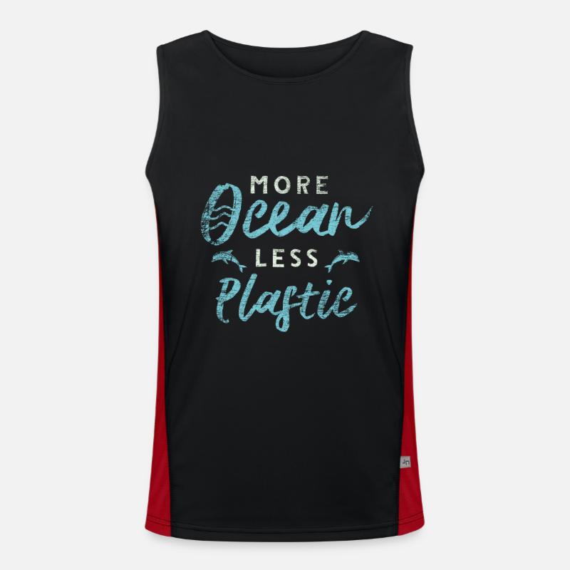 Pollution plastique Débardeur respirant contrasté Homme 