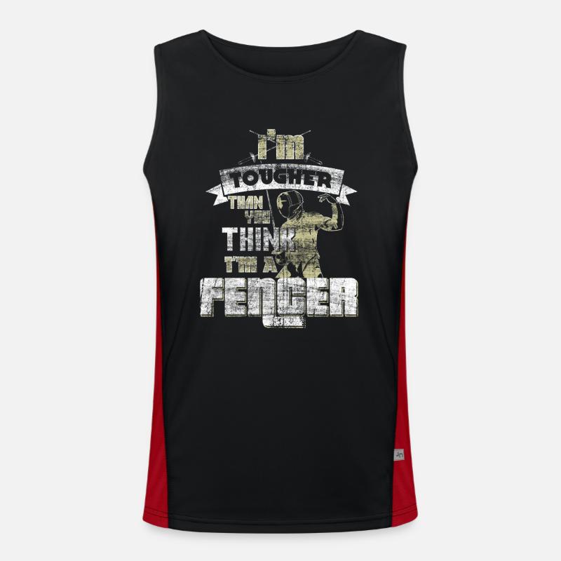 Fencer gift hobby - Men's Functional Contrast Tank Top - black/red