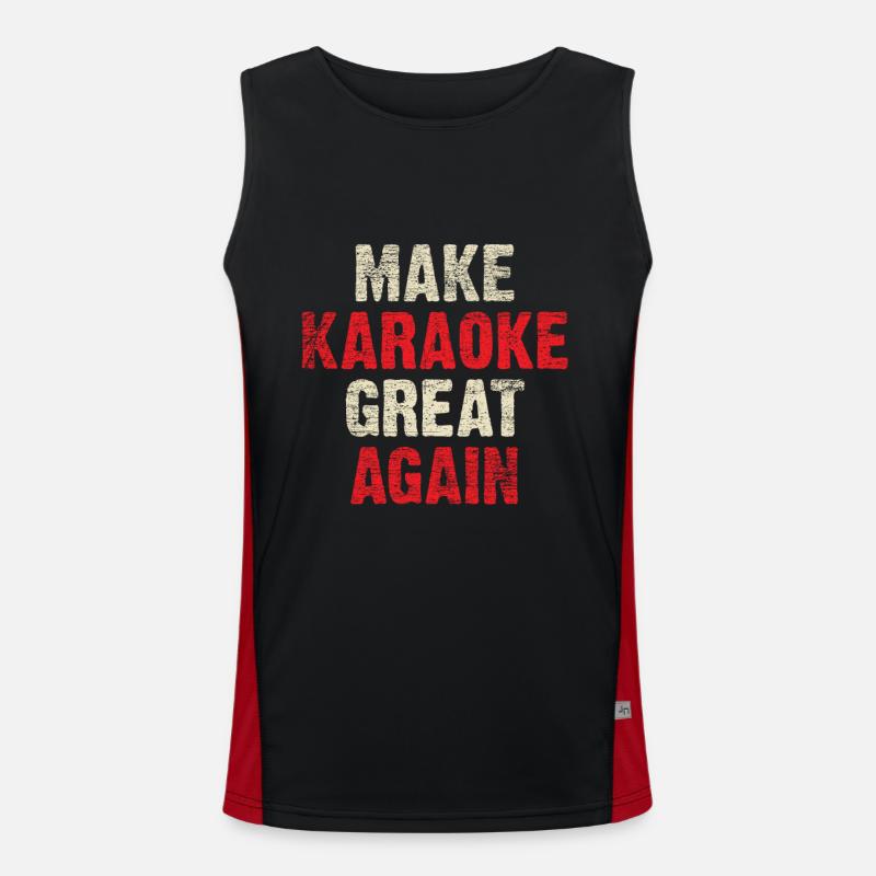 Karaoke Funktionelles Kontrast-Tank Top für Männer 