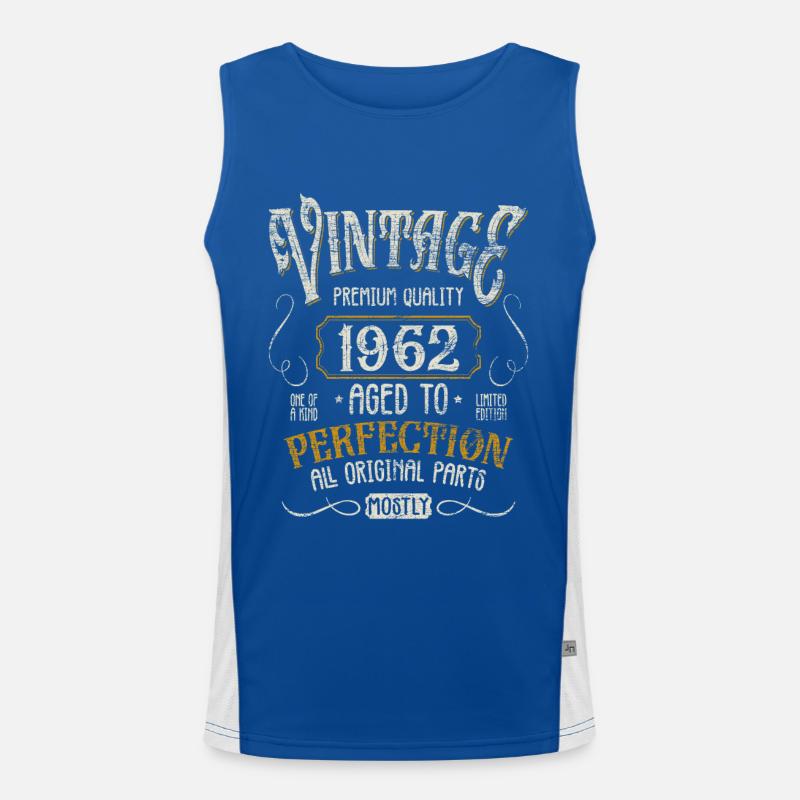 Birthday born in 1962 Men's Functional Contrast Tank Top 