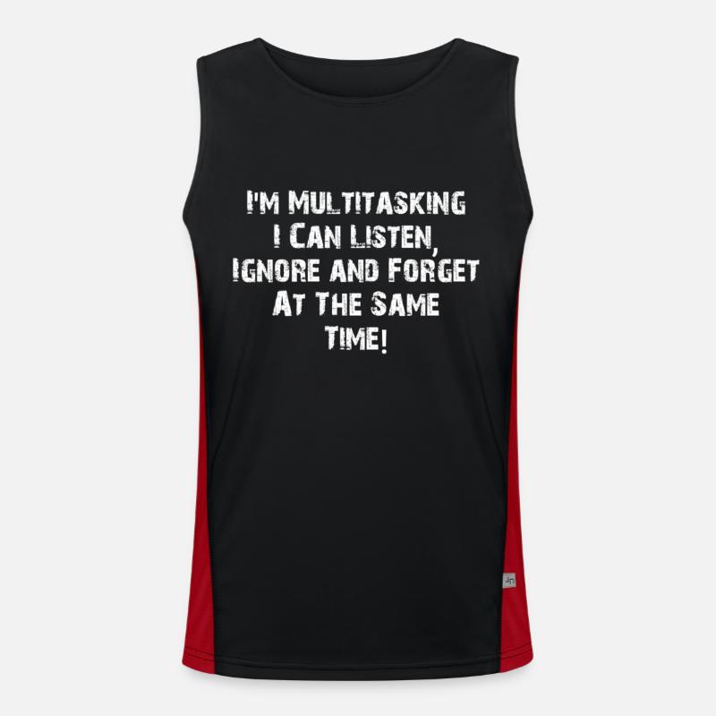 ADHD - Multitasking - Men's Functional Contrast Tank Top  - black/red