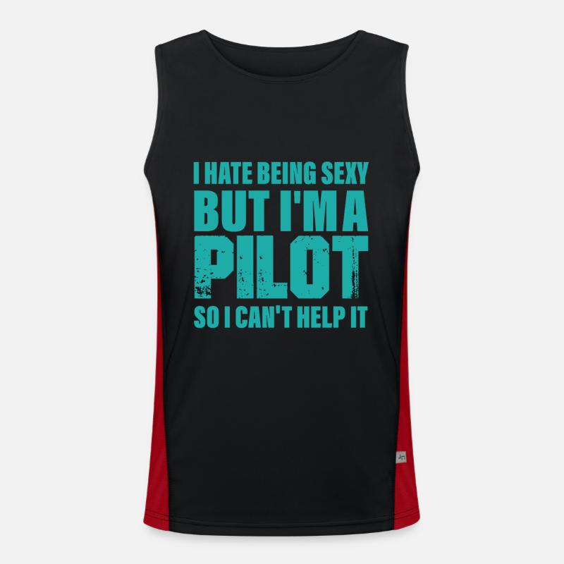 pilot - Men's Functional Contrast Tank Top  - black/red