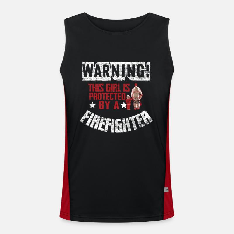 Firefighters dad Men's Functional Contrast Tank Top 