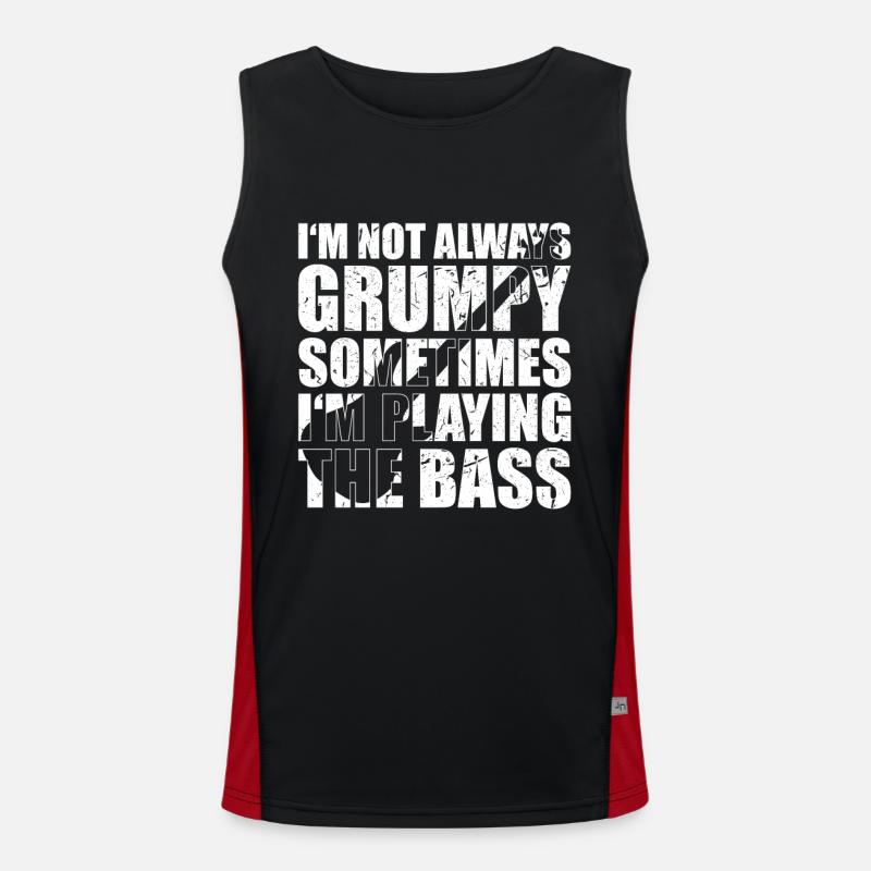 Bass Player Gift I’M NOT ALWAYS GRUMPY SOMETIMES Débardeur respirant contrasté Homme 