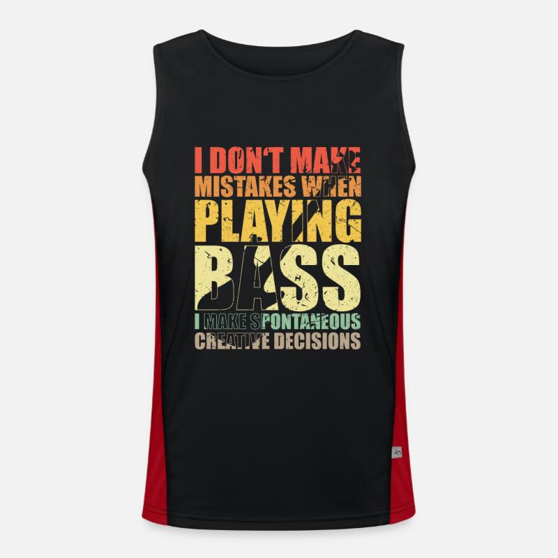 Bass Player Gift I DON’T MAKE MISTAKES WHEN PLAY Débardeur respirant contrasté Homme 