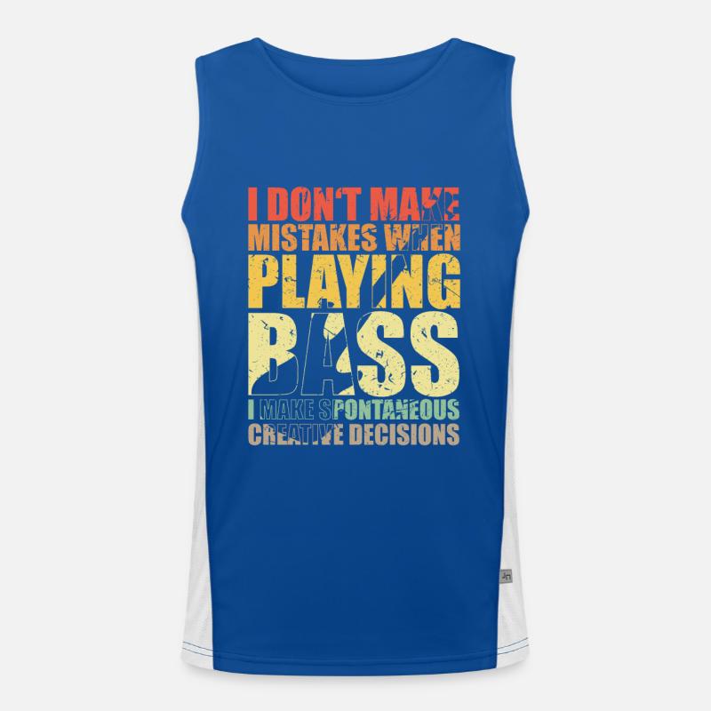 Bass Player Gift I DON’T MAKE MISTAKES WHEN PLAY Débardeur respirant contrasté Homme 