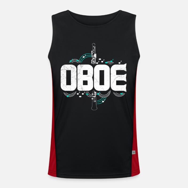 Oboe Oboist Konzert Geschenkidee Funktionelles Kontrast-Tank Top für Männer 