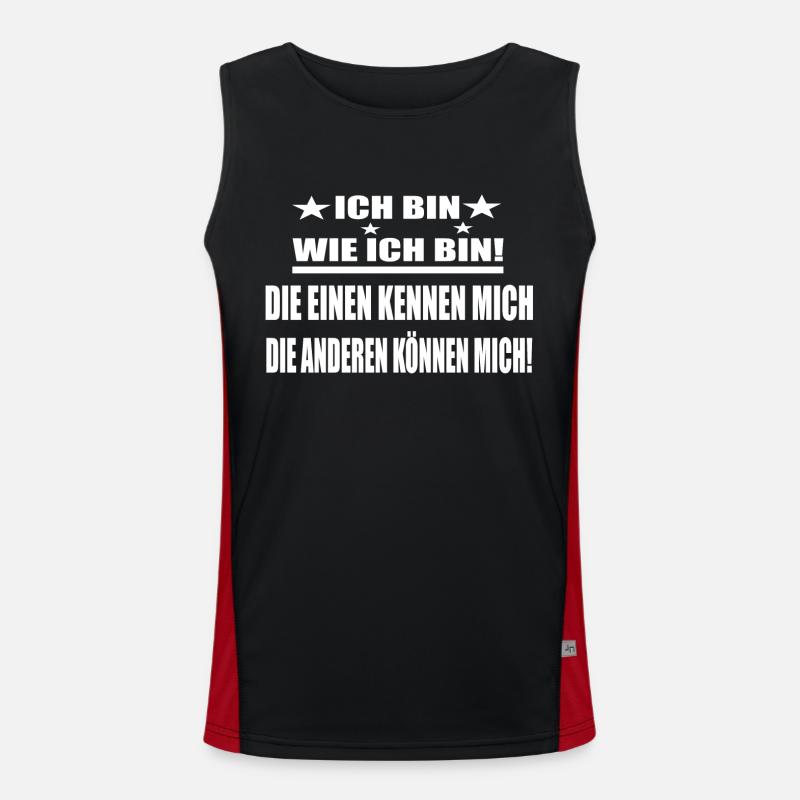 Ich bin wie ich bin Geschenkidee Funktionelles Kontrast-Tank Top für Männer 