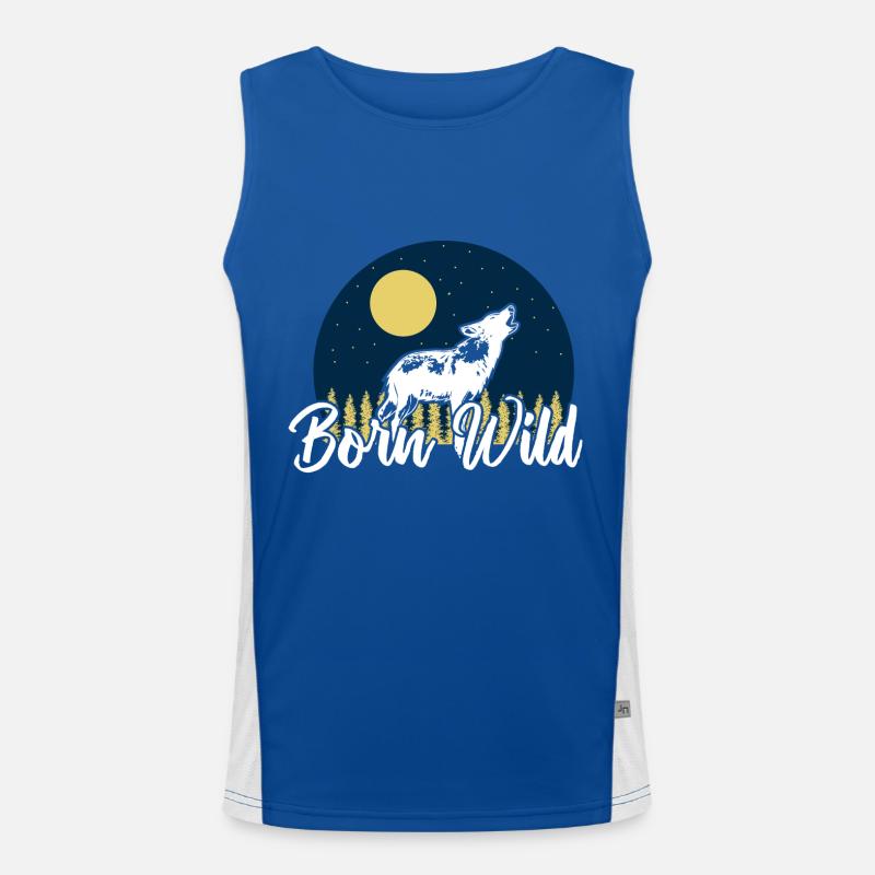 Wolf Tiere Geschenkidee Funktionelles Kontrast-Tank Top für Männer 