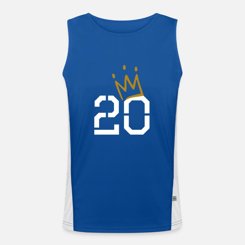 20 Birthday with Crown Men's Functional Contrast Tank Top 