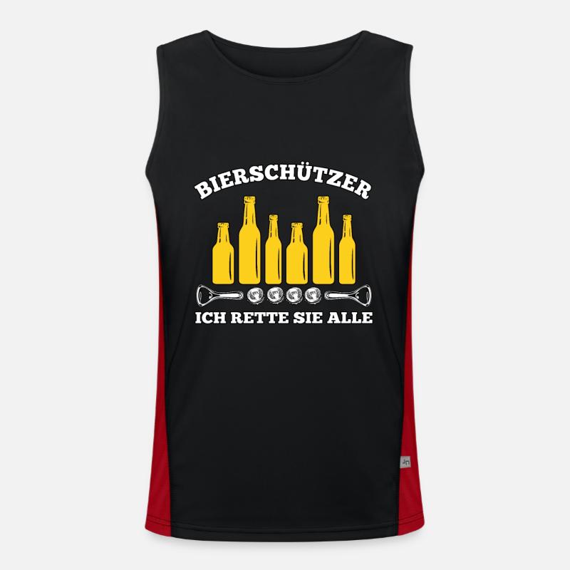 Bierschützer Rette Bier Biertrinker Geschenkidee Funktionelles Kontrast-Tank Top für Männer 