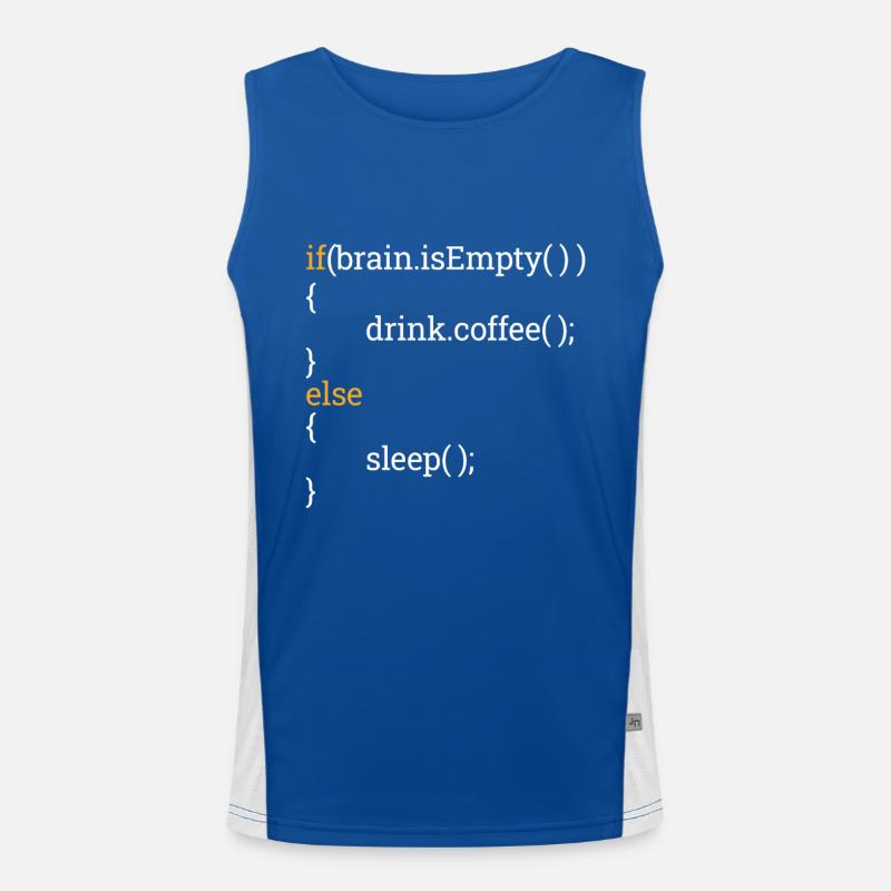 Programmer Computer Science Student Tired Coffee C++ Men's Functional Contrast Tank Top 