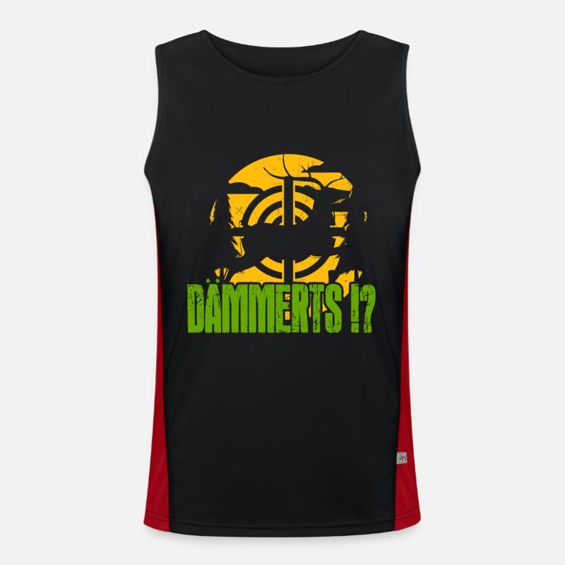 Dämmerts Jagd Spruch - Hirsch Zielscheibe Jäger Funktionelles Kontrast-Tank Top für Männer 
