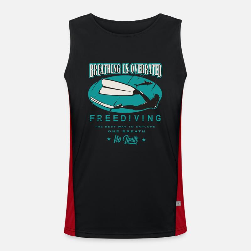 Freediving Apnoe Atmen wird überbewertet Geschenk Funktionelles Kontrast-Tank Top für Männer 