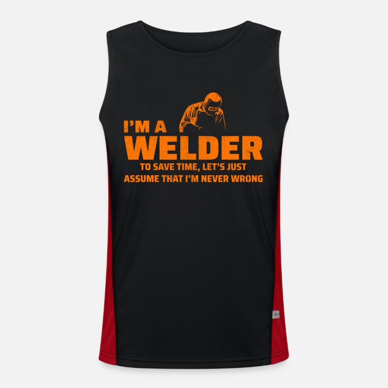 Schweißschweißer Metallbau Eisenarbeiter Funktionelles Kontrast-Tank Top für Männer 