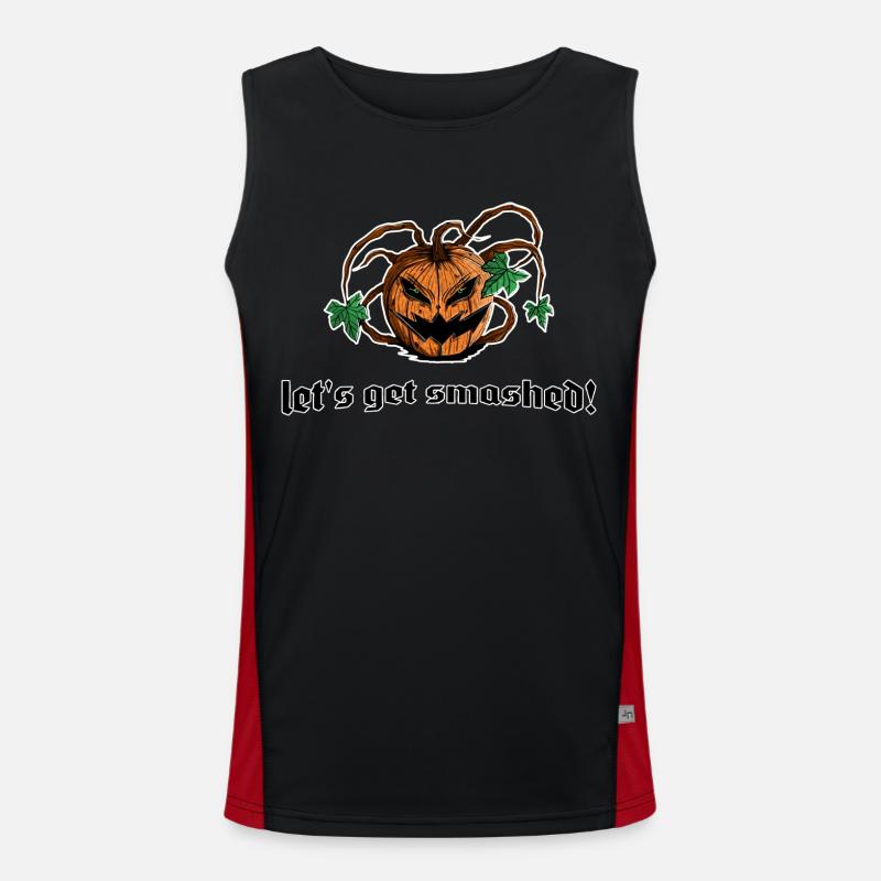 pumpkin pumpkin let's get smashed! Funny saying Men's Functional Contrast Tank Top 