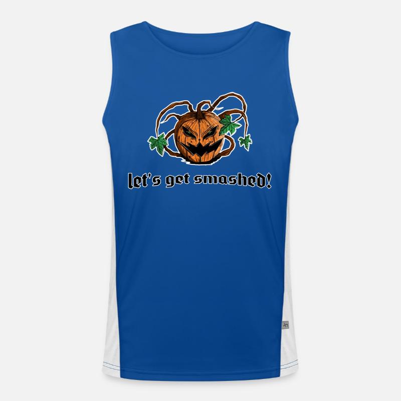 pumpkin pumpkin let's get smashed! Funny saying Men's Functional Contrast Tank Top 
