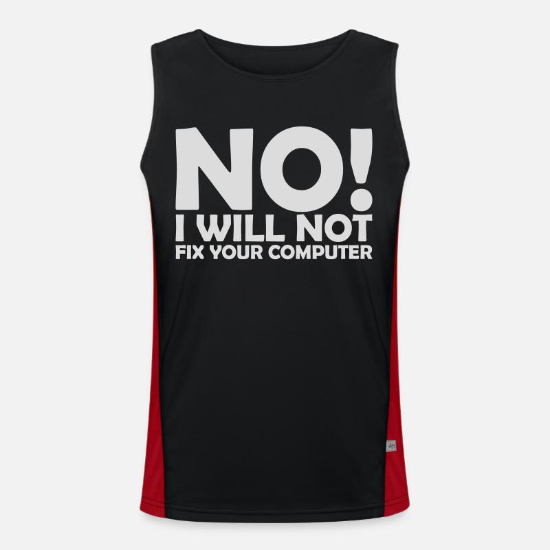 not fix your computer - Men's Functional Contrast Tank Top  - black/red