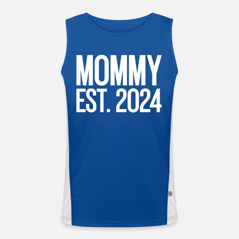 Mama EST 2024 Funktionelles Kontrast-Tank Top für Männer 
