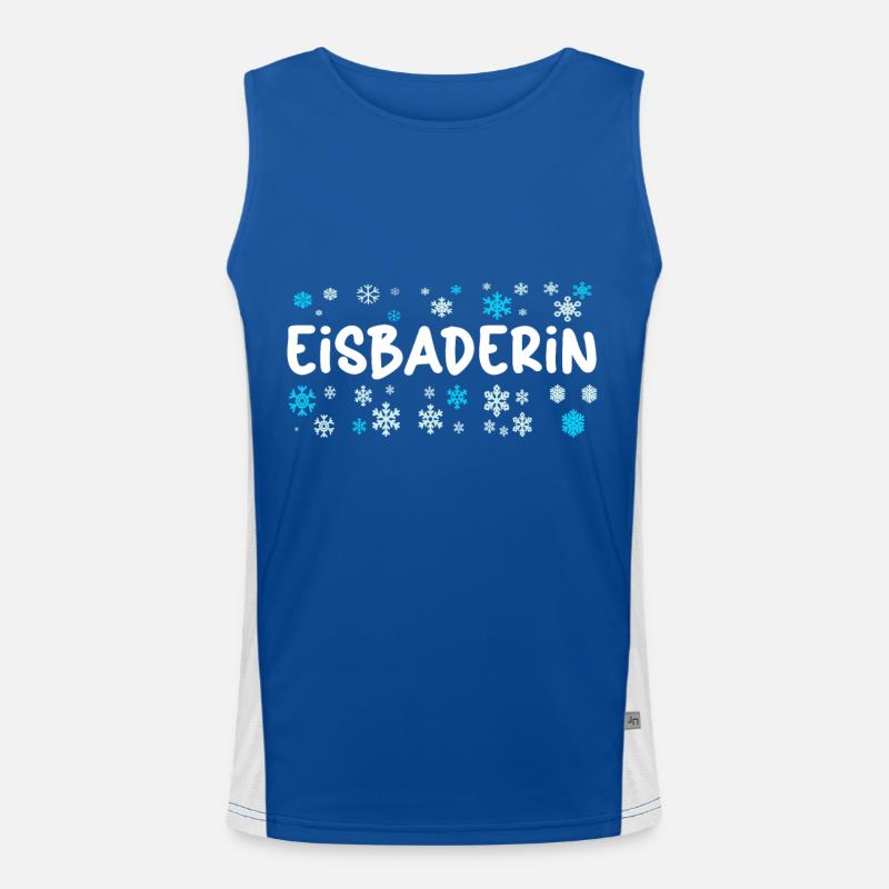 Eisbaderin will Eisbaden - Winterbaden Kältebad Funktionelles Kontrast-Tank Top für Männer 