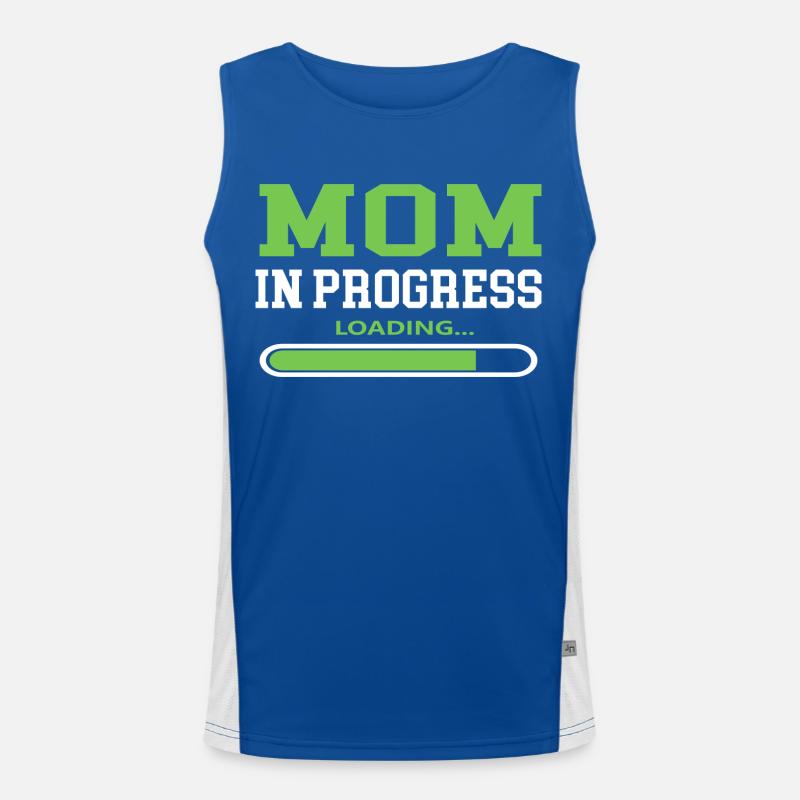 Mom in Progress Mama Mutter Spruch Funktionelles Kontrast-Tank Top für Männer 