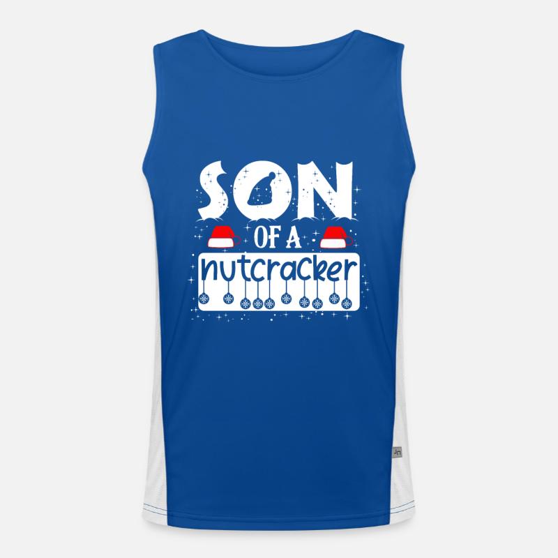 Funny Christmas Nutcracker Advent Sayings Men's Functional Contrast Tank Top 