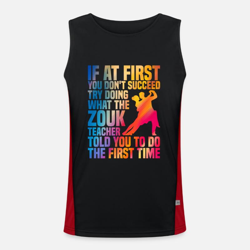 Zouk - Professeur de cours de danse brésilienne Débardeur respirant contrasté Homme 