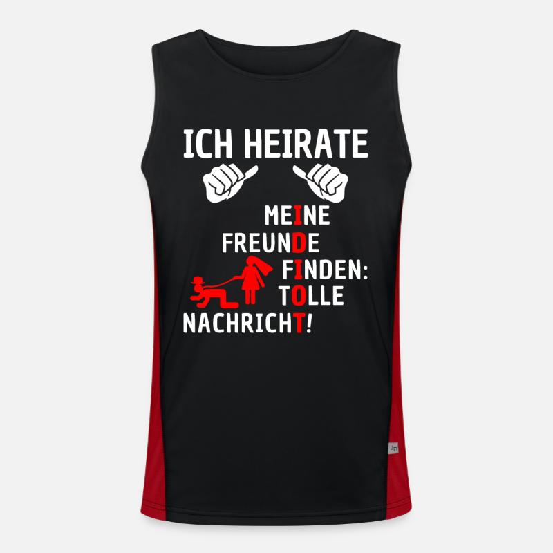 Ich heirate JGA Junggesellenabschied Idiot Funktionelles Kontrast-Tank Top für Männer 
