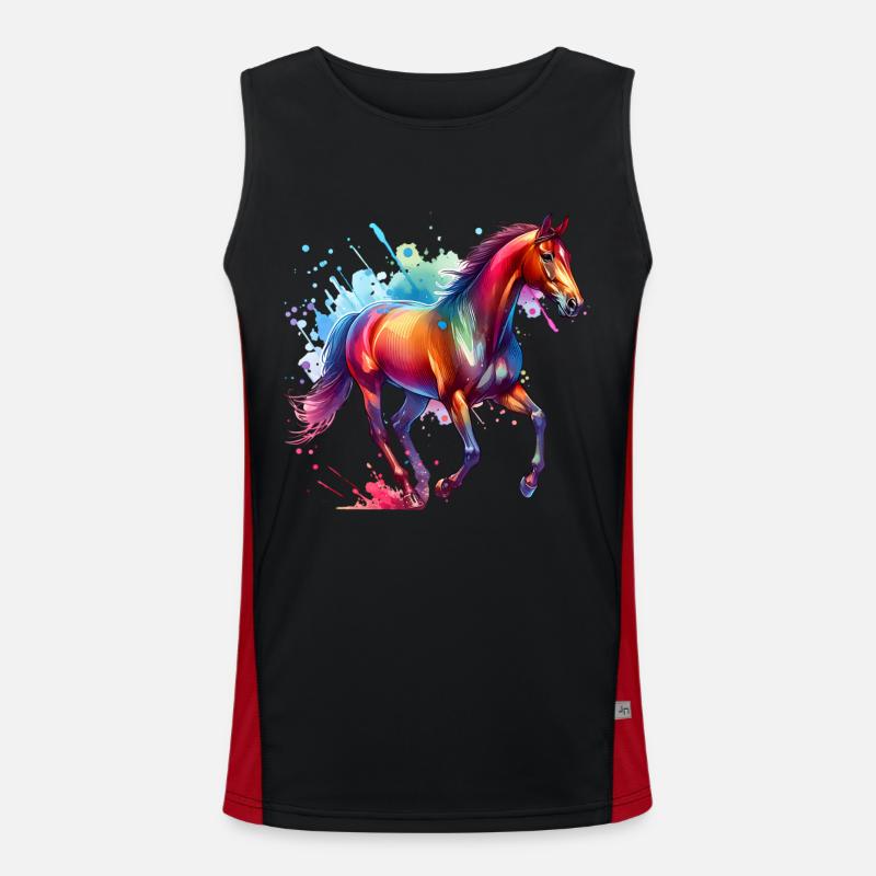 Traber Geschenk Pferd Funktionelles Kontrast-Tank Top für Männer 