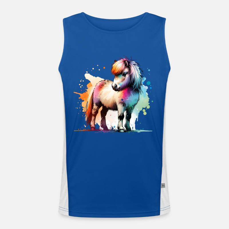 Isländer Geschenk Island Pferde Funktionelles Kontrast-Tank Top für Männer 