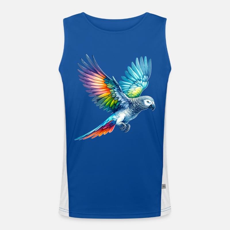 African grey parrot gift Men's Functional Contrast Tank Top 